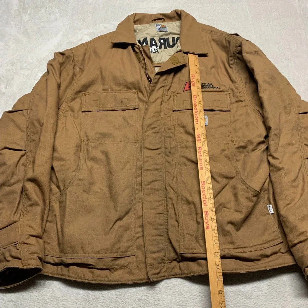 Carhartt FR Mens XL Flame Resistant Duck Chore Coat Quilt Lined Pockets Distress